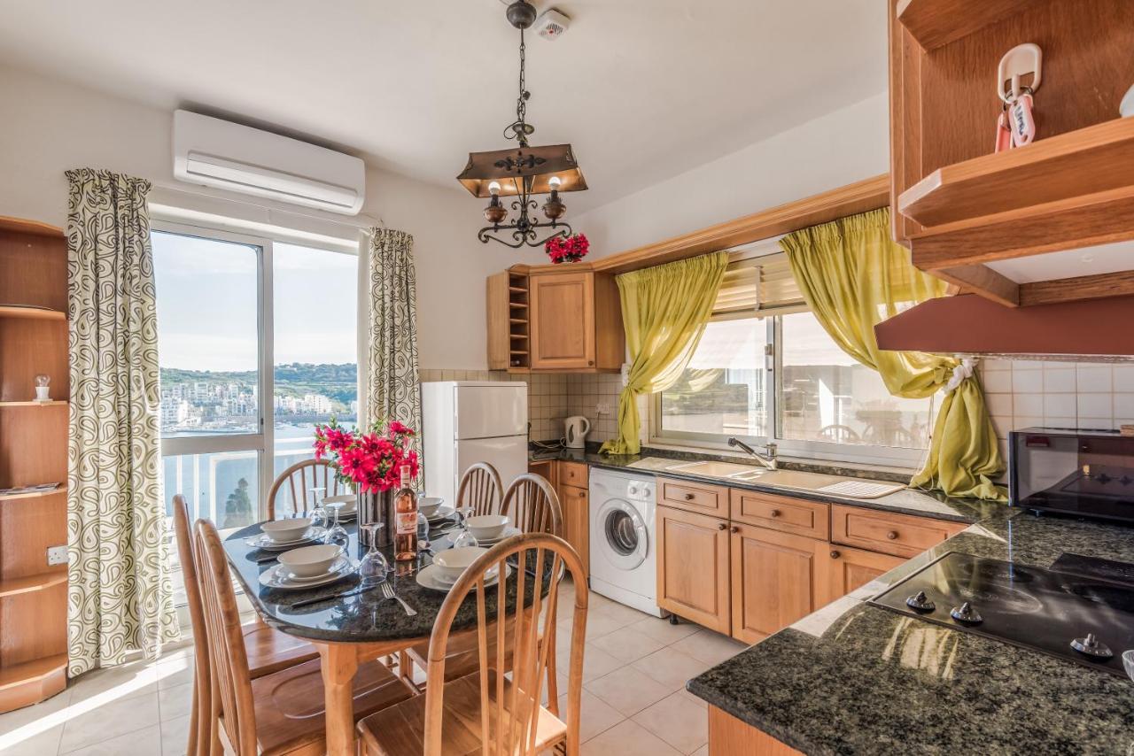 Bayview 2 Bedroom Seaview Apartment With Large Terrace With Panoramic Views - By Getawaysmalta St. Paul's Bay Exteriör bild