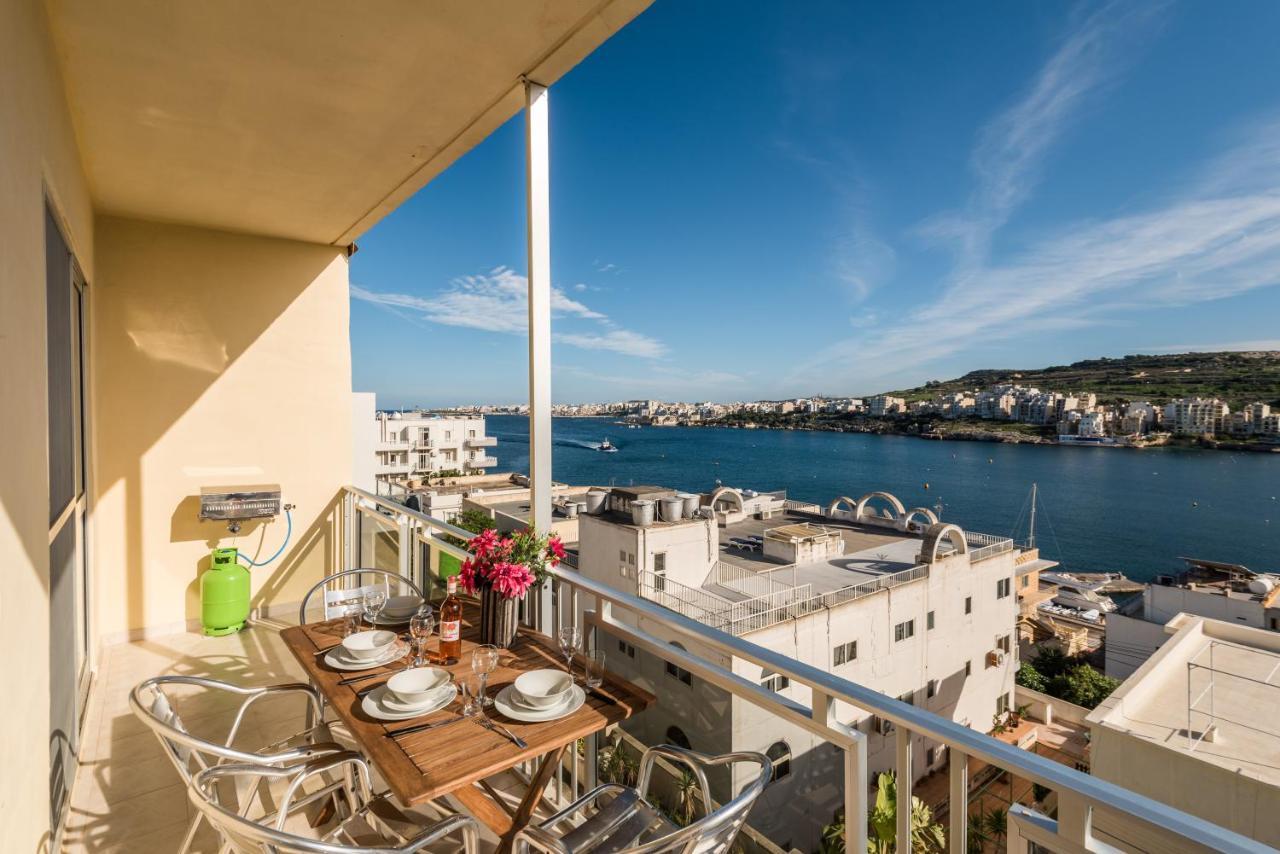Bayview 2 Bedroom Seaview Apartment With Large Terrace With Panoramic Views - By Getawaysmalta St. Paul's Bay Exteriör bild